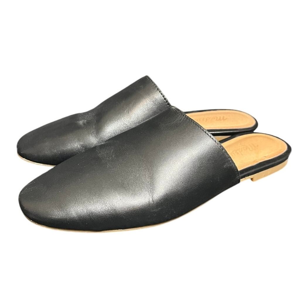 Madewell The Cory Mule Slip-On Shoes in Black Leather AK329 Size 6
